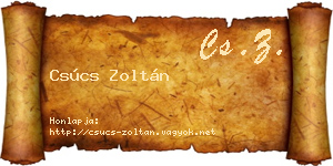 Csúcs Zoltán névjegykártya